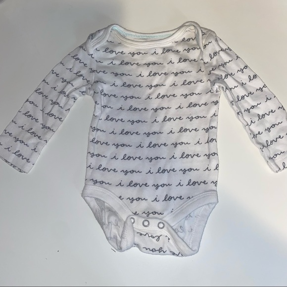 Cloud Island Newborn I love you Cursive Onesie White Baby Clothing - Picture 3 of 8